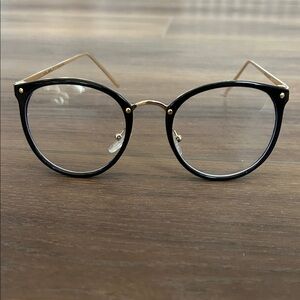 Elegant Black and Gold Women's Blue Light Glasses